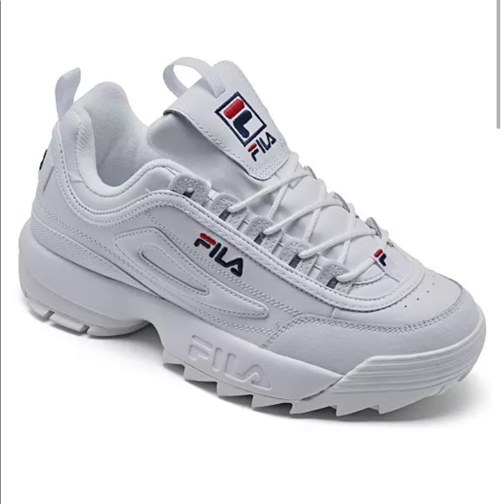 chunky white fila sneakers
